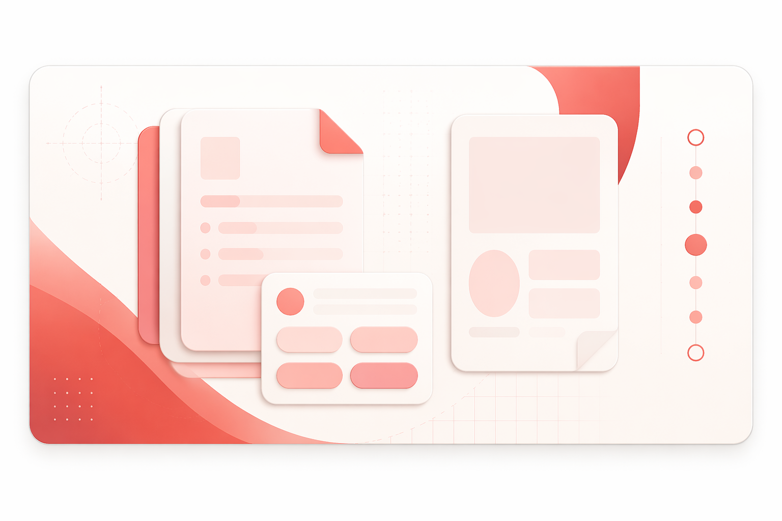 Abstract organized reference cards with caveat chips and teaching handout module
