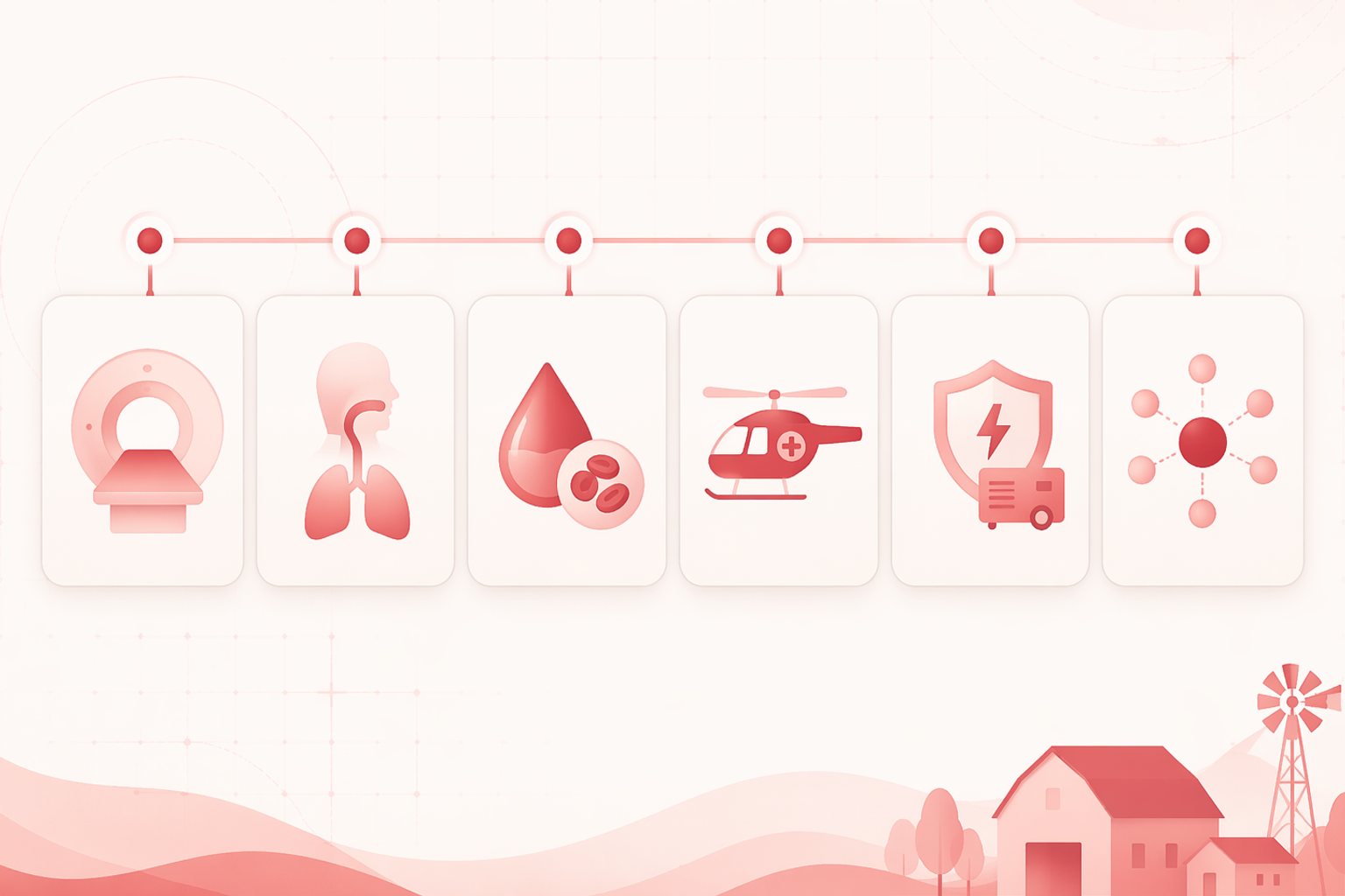 Abstract capability checklist for imaging, airway, blood, transfer, and backup resources